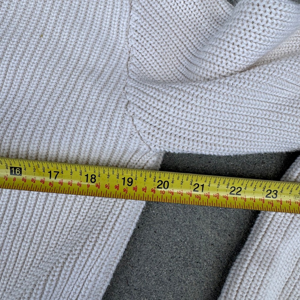 Brandy Melville Cream White Cotton Ribbed V-Neck Button Cardigan Sweater Size S - Picture 4 of 7